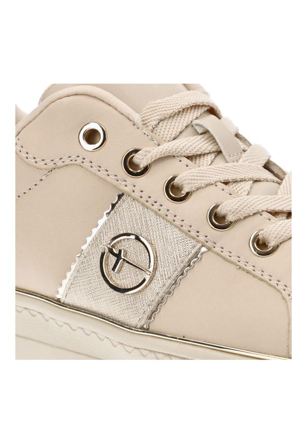 Beżowe Sneakersy Tamaris Modne Obuwie Damskie. Okazja: na co dzień. Kolor: beżowy. Materiał: skóra