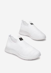 Born2be - Białe Buty Sportowe Jynynore. Wysokość cholewki: przed kostkę. Nosek buta: okrągły. Kolor: biały. Materiał: materiał. Szerokość cholewki: normalna #3