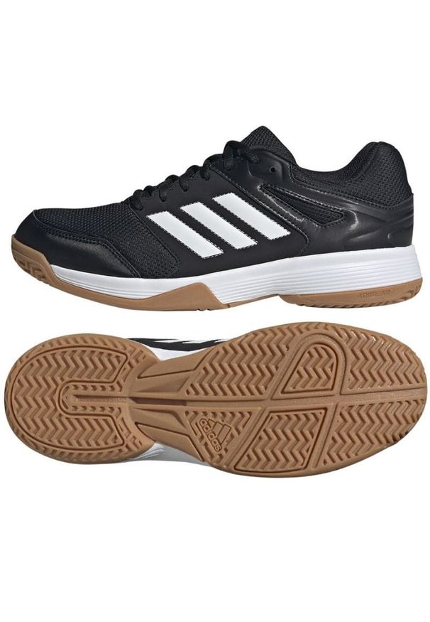 Adidas - Buty do siatkówki adidas Speedcourt M IE8033 czarne. Zapięcie: sznurówki. Kolor: czarny. Materiał: tkanina, syntetyk, guma. Sport: siatkówka