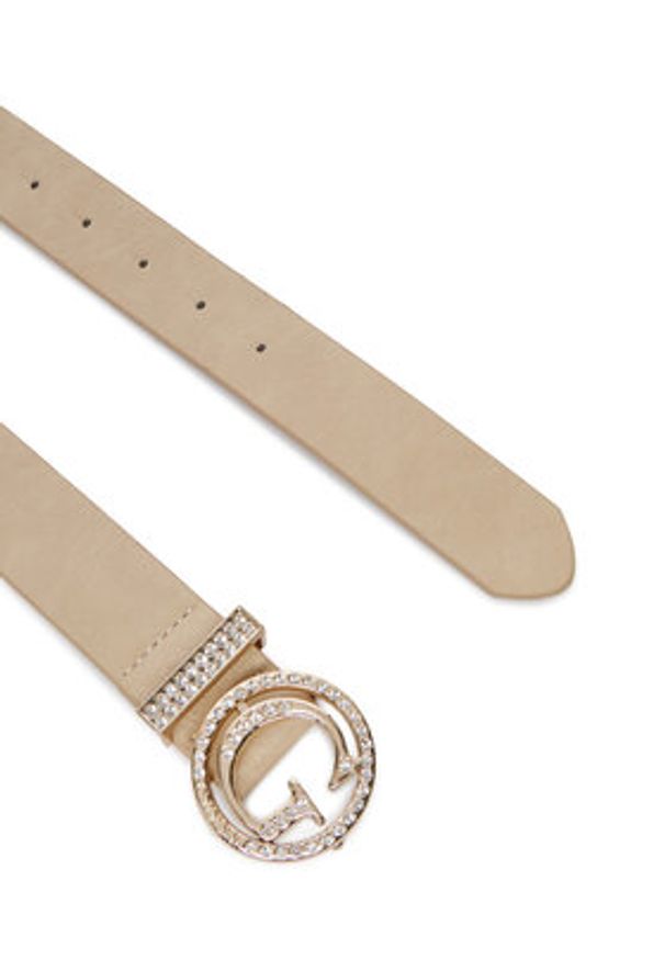 Guess Pasek Damski W6RZ01 WHFW0 Beżowy. Kolor: beżowy. Materiał: skóra