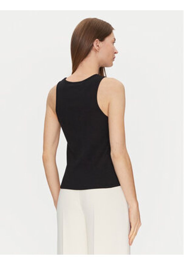 TwinSet - TWINSET Top 251TP2550 Czarny Slim Fit. Kolor: czarny. Materiał: bawełna
