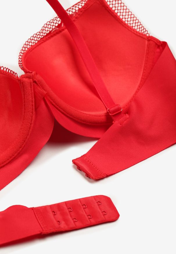 Born2be - Czerwony Biustonosz z Ozdobną Siateczką Zorale. Kolor: czerwony