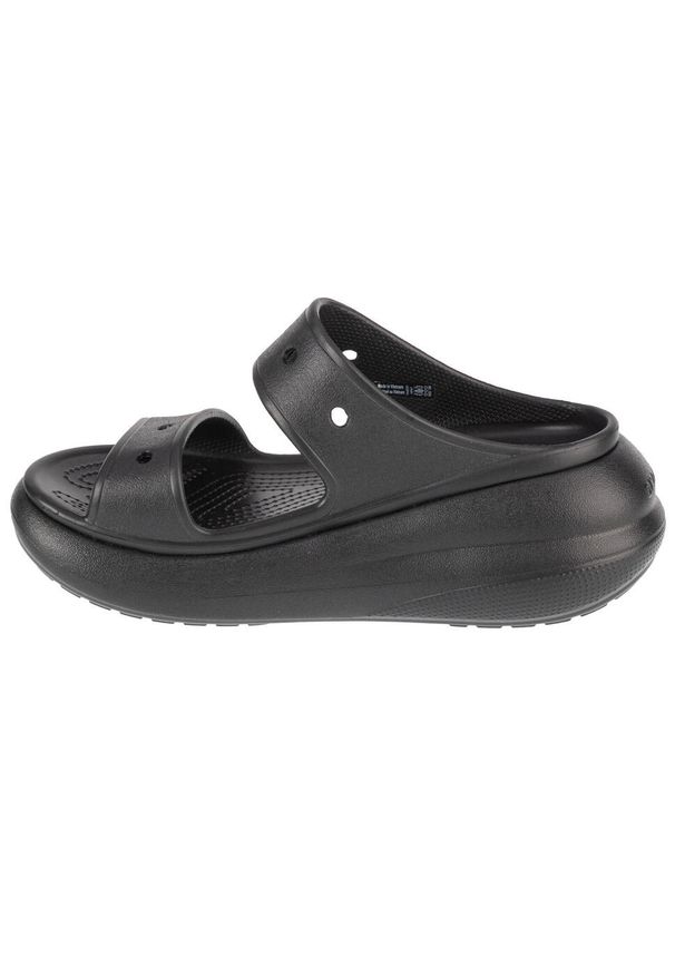 Sandały Crocs Classic Crush Z Kapciami Damskie. Kolor: czarny. Materiał: materiał, syntetyk