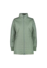 Damska długa kurtka CMP. Kolor: niebieski, wielokolorowy, zielony. Materiał: softshell, puch. Długość: długie. Sport: turystyka piesza #1