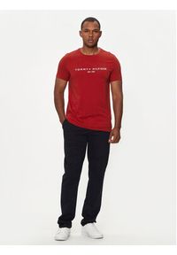 TOMMY HILFIGER - Tommy Hilfiger T-Shirt Logo MW0MW11797 Czerwony Regular Fit. Kolor: czerwony. Materiał: bawełna