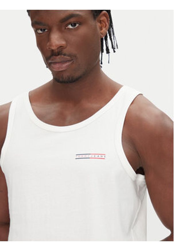 Tommy Jeans Tank top Entry Graphic DM0DM20790 Écru Slim Fit. Materiał: bawełna
