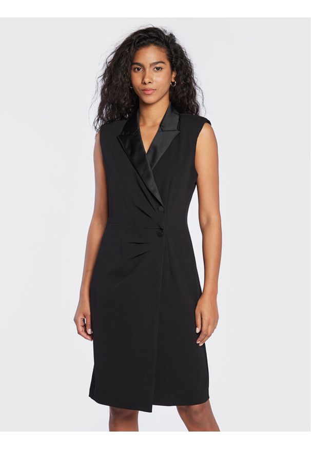 Sukienka koktajlowa DKNY. Kolor: czarny. Materiał: syntetyk. Styl: wizytowy