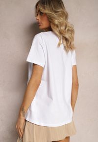 Renee - Biały T-shirt Koszulka z Krótkim Rękawem z Bawełny Ozdobiona Nadrukiem Xanest. Kolor: biały. Materiał: bawełna. Długość rękawa: krótki rękaw. Długość: krótkie. Wzór: nadruk, aplikacja. Sezon: lato #2