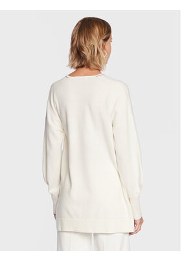 Fabiana Filippi Sweter MAD222W028 Écru Relaxed Fit. Materiał: wełna
