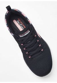 bonprix - Sneakersy Skechers z pianką memory. Kolor: czarny. Wzór: kwiaty #2