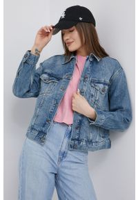 Superdry kurtka jeansowa damska kolor granatowy przejściowa. Okazja: na co dzień. Kolor: niebieski. Materiał: jeans. Styl: casual