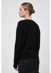 Pinko sweter wełniany damski kolor czarny lekki. Kolor: czarny. Materiał: wełna #2