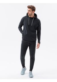 Ombre Clothing - Komplet męski bluza + spodnie - czarny Z49 - XXL. Kolor: czarny. Materiał: bawełna #3
