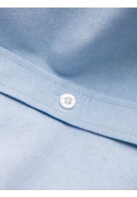 Ombre Clothing - Koszula męska z tkaniny w stylu Oxford REGULAR - niebieska V2 OM-SHOS-0114 - XXL. Kolor: niebieski. Materiał: tkanina #4