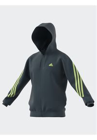 Adidas - adidas Bluza Future Icons 3-Stripes Full-Zip Hoodie IJ8878 Turkusowy Regular Fit. Kolor: turkusowy. Materiał: bawełna #4