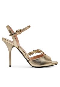 Love Moschino - LOVE MOSCHINO Sandały JA16089G1MIF0900 Złoty. Kolor: złoty. Materiał: skóra