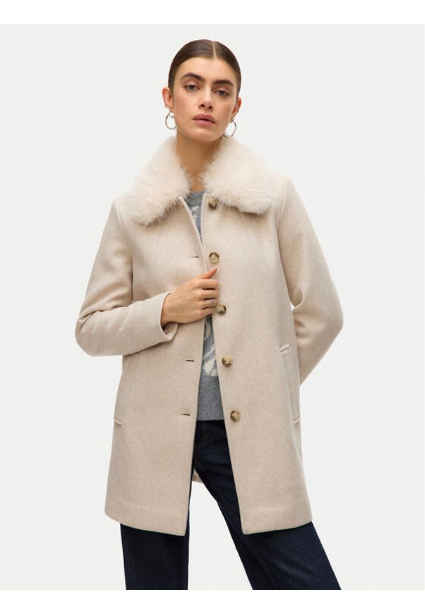 Vero Moda Płaszcz przejściowy Autumn 10331559 Beżowy Regular Fit. Kolor: beżowy. Materiał: syntetyk