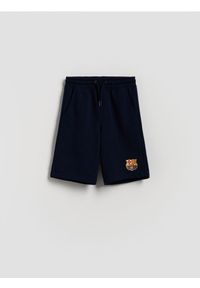 Reserved - Szorty FC Barcelona - granatowy. Kolor: niebieski. Materiał: bawełna, dzianina