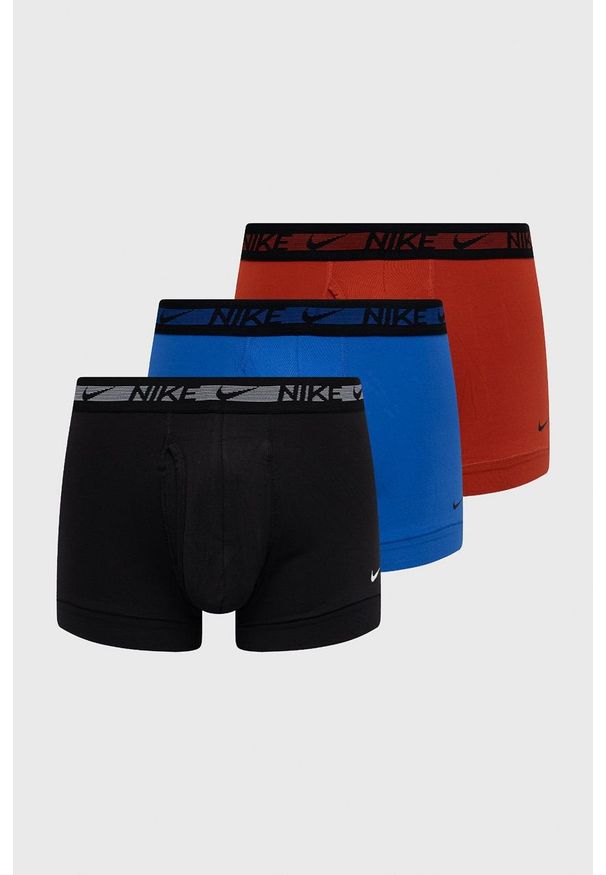 Nike bokserki (3-pack) męskie kolor czarny. Kolor: czarny. Materiał: tkanina, poliester, skóra, włókno