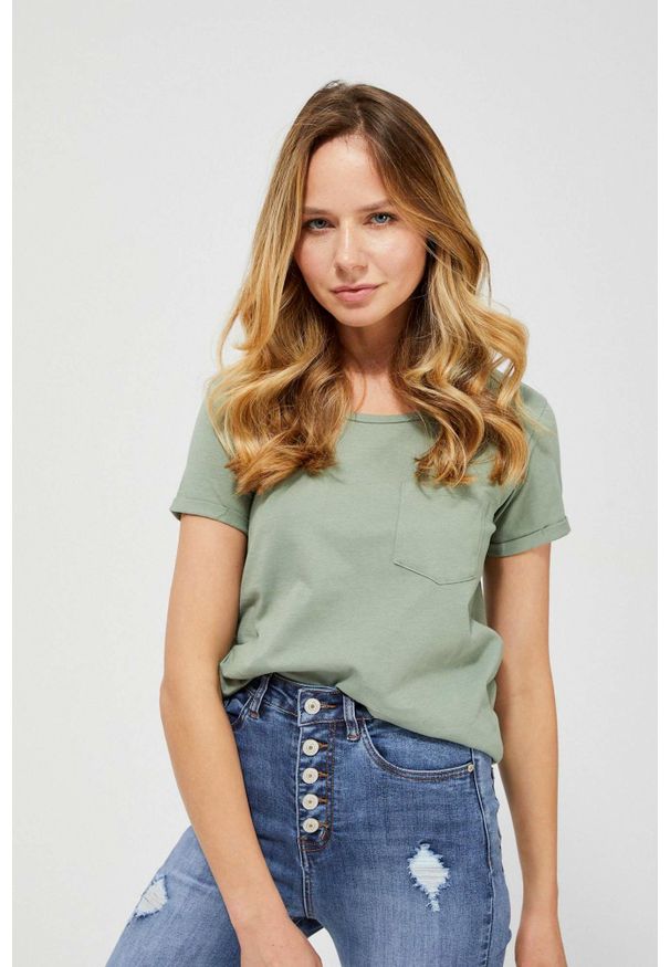 MOODO - Bawełniany t-shirt basic. Materiał: bawełna. Długość rękawa: krótki rękaw. Długość: krótkie. Wzór: gładki