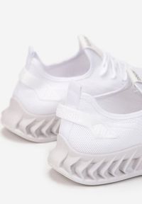 Born2be - Białe Buty Sportowe Appeda. Kolor: biały. Materiał: materiał, guma. Wzór: ażurowy, nadruk. Obcas: na płaskiej podeszwie #4