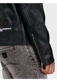 Karl Lagerfeld Jeans Kurtka skórzana 240D1501 Czarny Regular Fit. Kolor: czarny. Materiał: skóra
