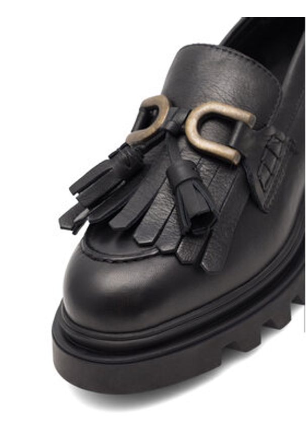 Badura Loafersy 22SS24 Czarny. Kolor: czarny. Materiał: skóra