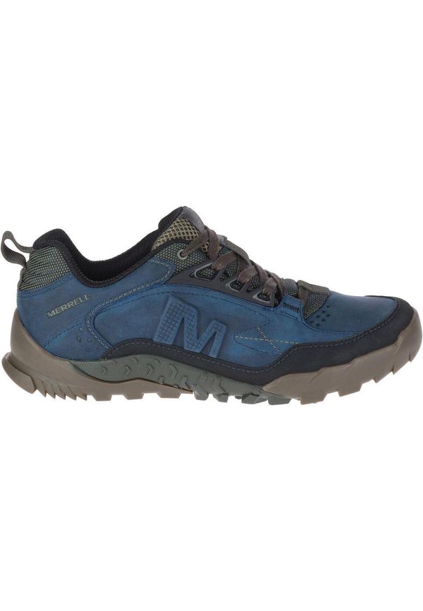 Merrell - Buty trekkingowe męskie MERRELL ANNEX TRAK skóra. Kolor: niebieski. Materiał: skóra