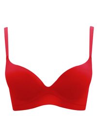 Intica - Biustonosz push-up z pianki z elastycznymi ramiączkami Emmaline. Kolor: czerwony. Rodzaj stanika: push-up