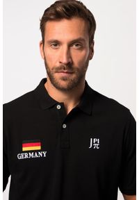 JAY-PI - Męska Koszulka polo FLEXNAMIC® piłka nożna rękaw 1/2 kołnierzyk polo. Typ kołnierza: polo. Kolekcja: plus size. Kolor: czarny. Materiał: bawełna, elastan, materiał
