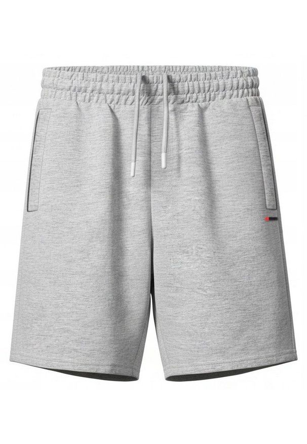 Męskie Krótkie Spodenki Dresowe (Szorty) - Pako Jeans - Popielate. Kolor: szary. Materiał: bawełna, wiskoza. Długość: krótkie. Sezon: lato. Styl: sportowy