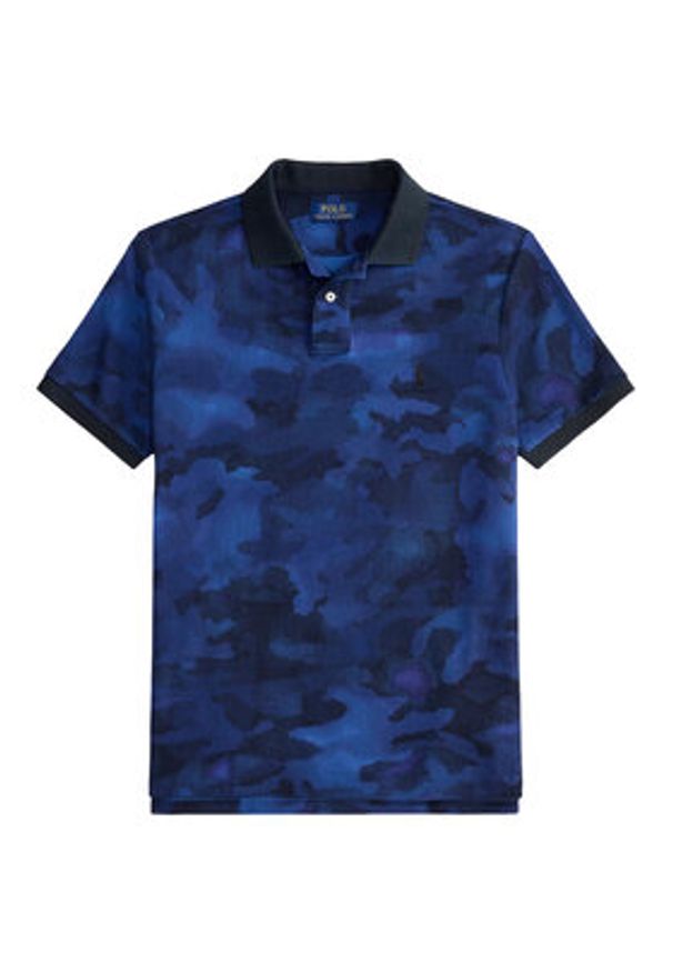 Polo Ralph Lauren Polo 710P04010001 Granatowy Custom Slim Fit. Typ kołnierza: polo. Kolor: niebieski. Materiał: bawełna