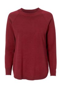 Cellbes Sweter z prążkowanym wykończeniem przy szyi burgundowy female czerwony 54/56. Kolor: czerwony. Materiał: prążkowany. Długość rękawa: raglanowy rękaw #1