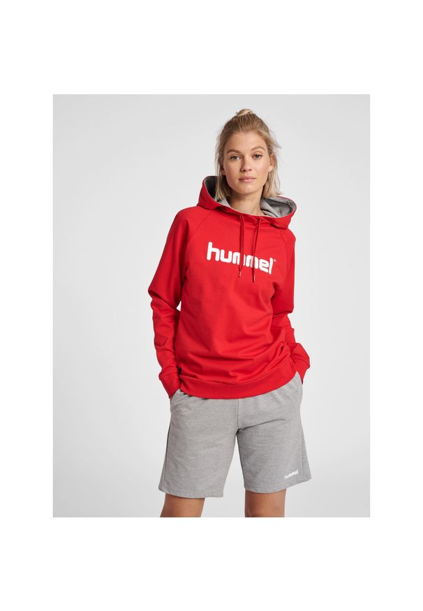 Bluza sportowa z kapturem damska Hummel Go Cotton Logo Hoodie Woman. Typ kołnierza: kaptur. Kolor: wielokolorowy, czerwony, różowy. Sport: piłka ręczna