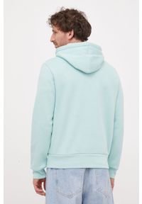 Lacoste bluza męska kolor turkusowy z kapturem gładka SH9623-031. Typ kołnierza: kaptur. Kolor: turkusowy. Materiał: bawełna, poliester, dzianina. Wzór: gładki #4