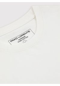 Pako Lorente - PAKO LORENTE - Biały t-shirt oversize. Okazja: na co dzień. Kolor: biały, brązowy. Materiał: bawełna. Styl: casual #4