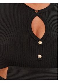 Morgan Sweter 232-MATEO Czarny Slim Fit. Kolor: czarny. Materiał: syntetyk, wiskoza