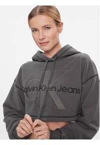 Calvin Klein Jeans Bluza Hero Monologo Short Hoodie J20J222540 Szary Regular Fit. Kolor: szary. Materiał: bawełna #3