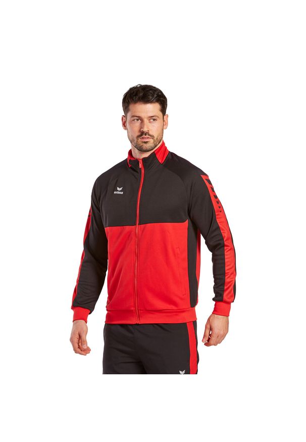 ERIMA - Kurtka z dresu Erima Worker Six Wings. Kolor: wielokolorowy, czarny, czerwony. Materiał: dresówka. Sport: fitness, piłka ręczna