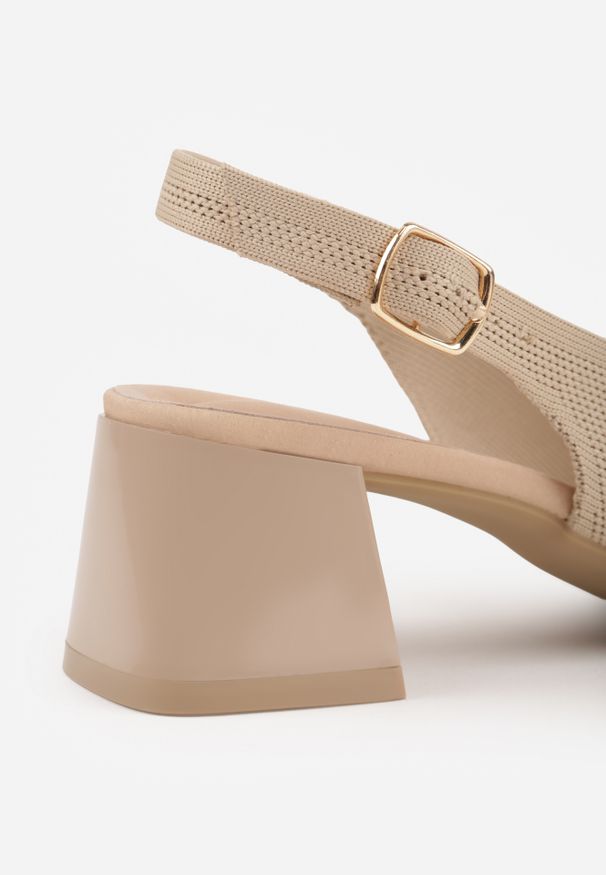 Renee - Ciemnobeżowe Czółenka VICES Soft Fit Slingback na Lakierowanym Słupku z Elastyczną Cholewką Comfort Coromenis. Zapięcie: sprzączka. Kolor: beżowy. Materiał: lakier. Szerokość cholewki: normalna. Obcas: na słupku. Styl: elegancki
