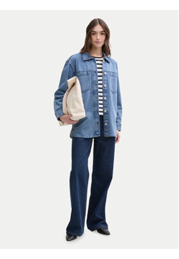 Tom Tailor Denim Kurtka jeansowa 1045967 Niebieski Regular Fit. Kolor: niebieski. Materiał: bawełna