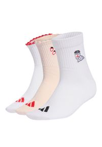 Adidas - Skarpety Graphic 3 pary w opakowaniu. Kolor: czerwony, beżowy, wielokolorowy, biały. Wzór: haft. Sport: fitness #1