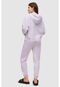 AllSaints spodnie dresowe damskie kolor fioletowy gładkie. Kolor: fioletowy. Materiał: dresówka. Wzór: gładki #5