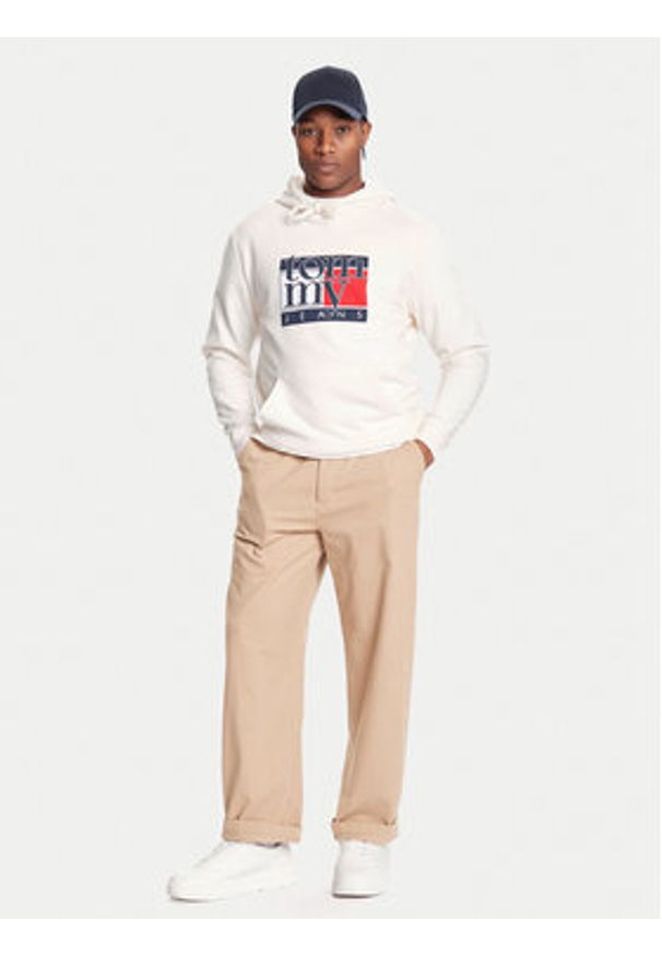 Tommy Jeans Bluza DM0DM22092 Biały Relaxed Fit. Kolor: biały. Materiał: bawełna