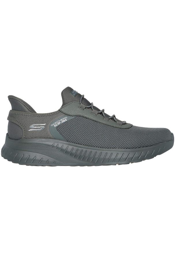 skechers - Adidasy Skechers Bobs Squad Chaos - T, Mężczyźni. Kolor: szary. Materiał: materiał. Sport: fitness