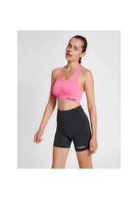 Damski bezszwowy biustonosz sportowy Hummel Tif. Kolor: różowy. Sport: joga i pilates, fitness #1