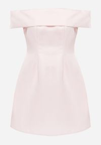 Born2be - Różowa Rozkloszowana Sukienka VICES z Hiszpańskim Dekoltem Dorienora. Okazja: na imprezę. Typ kołnierza: dekolt hiszpanka. Kolor: różowy. Materiał: poliester. Typ sukienki: rozkloszowane #2