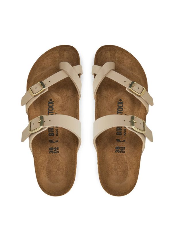 Birkenstock Japonki Mayari 1029726 Beżowy. Kolor: beżowy. Materiał: skóra
