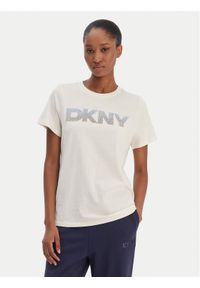 DKNY Sport T-Shirt DP6T1557 Écru Relaxed Fit. Kolor: kremowy. Materiał: bawełna. Styl: sportowy #1