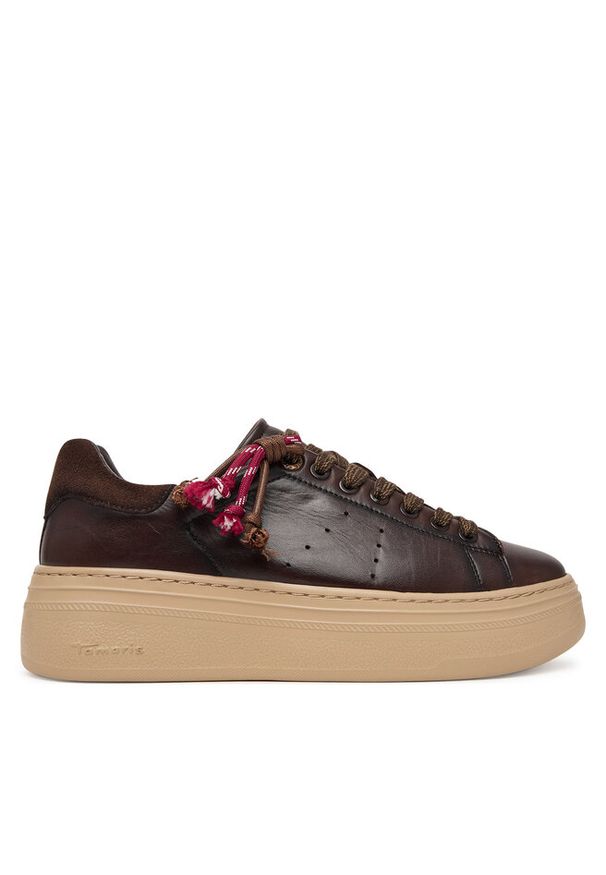 Sneakersy Tamaris. Kolor: brązowy